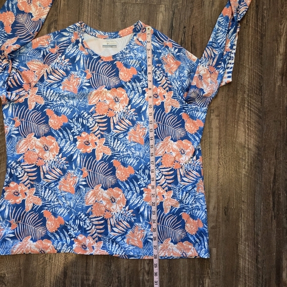 Columbia Long Sleeve Performance Fishing Gear Floral Sun Protection Top Size 2X - Picture 9 of 11